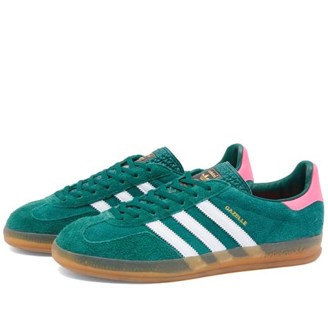 adidas originals gazelle indoor sneakers in crème en groen-veelkleurig